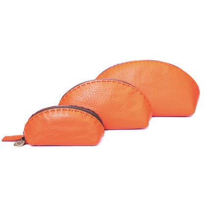 Clutch Tasche  aus Glattleder, orange